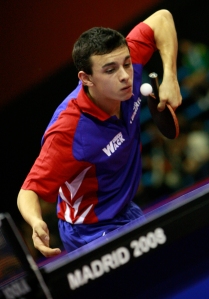 French Forces coming in Table Tennis.. Pictured is Thomas Le Breton 